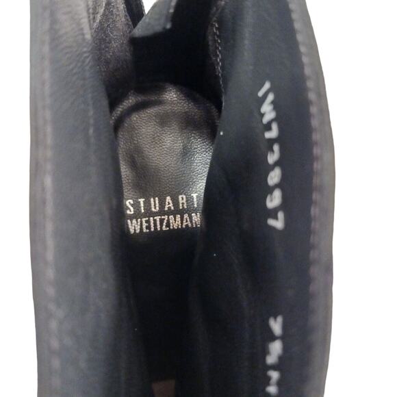 Stuart Weitzman Glam Moto Ankle Boots Sz 7.5 Black Buckle Rocker Punk Gothic - Picture 15 of 16